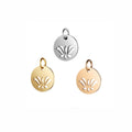 Lotus Flower Design Stainless Steel Jewelry Charm 12mm Silver / Gold / Rose Gold Pendants Charms for Jewelry Making