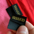 Special Surface Gold Thread logo Shirt Hem Labelbright Gold logo Shiny Hem Tag for Outside Clothing
