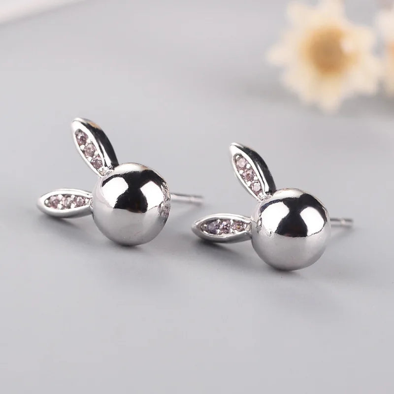REETI 925 Sterling Silver Rabbit Stud Earrings for Women Elegant Wedding Jewelry Pendientes Mujer Moda 2019 Brincos