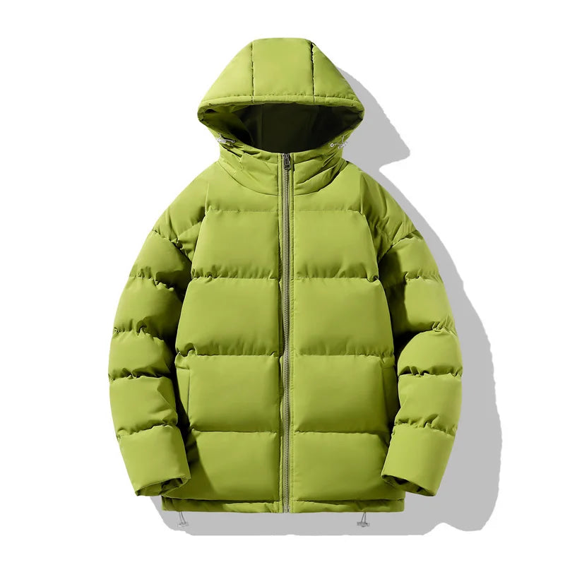 For Winter Men's Women's Thickened Stand Canvas Waterproof Breathable Eco-Friendly Loose Unisex Metallic Puffer Jacket