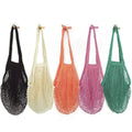 Organic Cotton Net Crochet Totes Bags Reusable Cotton Mesh Farmers Market Bags With Handle