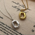 925 Sterling Silver Heavy Industry Style Oval Donuts Shape Necklace Pendant Geometric Fine Jewelry