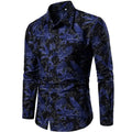 Custom Fashionable Casual Floral Mens Long Sleeve Shirts Printed Polyester Mens Shirt 3d Print Clothing