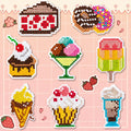 New Design Iron on Embroidered  Block Style Ice Cream Cake Donut Desert Patch for Clothes Bag Decoration