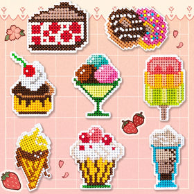 New Design Iron on Embroidered Block Style Ice Cream Cake Donut Desert Patch for Clothes Bag Decoration
