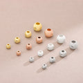 4mm 5mm 6mm 8mm S925 Sterling Silver Matte Beads Engraving Clover Round Ball Beads for Jewelry Making Kit