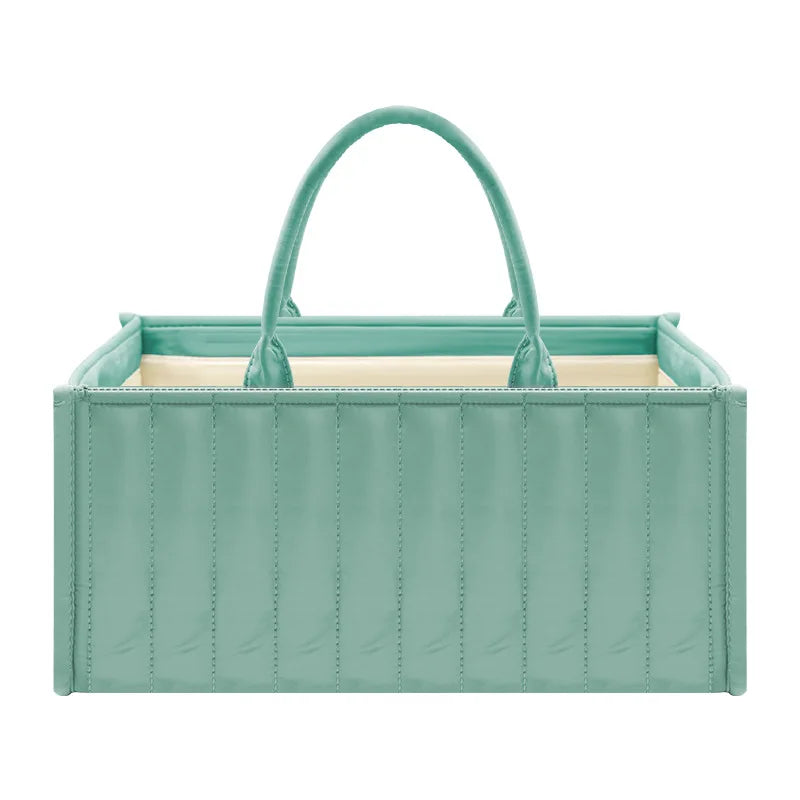 Multifunctional Cotton Baby Diaper Bag with Organizer Pockets Portable Travel Changing Mat Lightweight Nursery Essentials