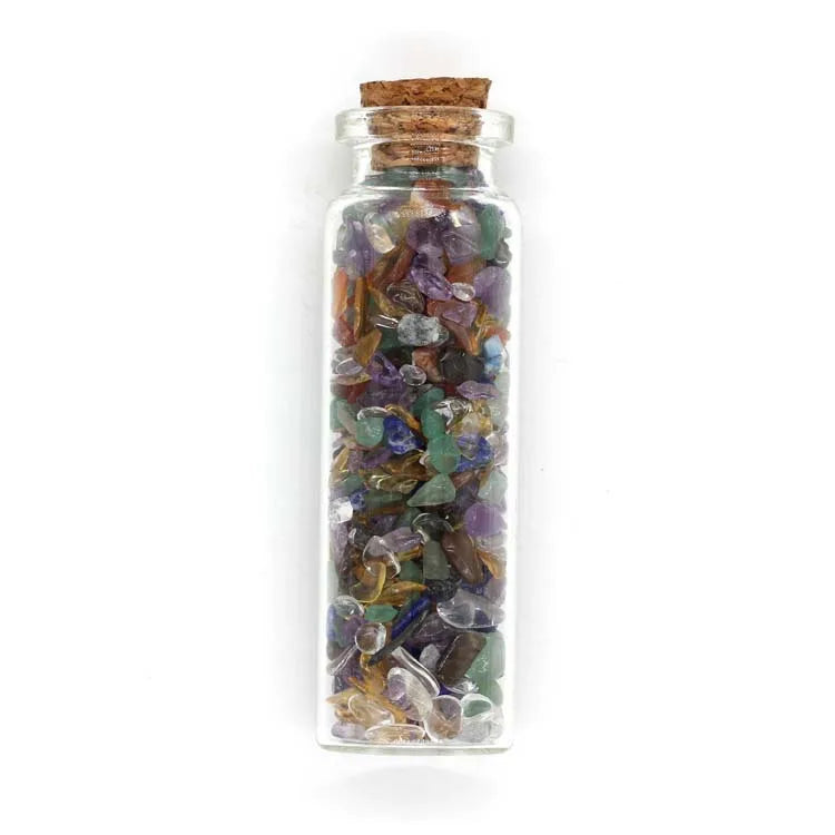 DIY Crystal Gemstone Perfume Bottle Glass Essential Oil Gemstone Mixed Stones Roller Ball Bottle Semiprecious Stone Crafts