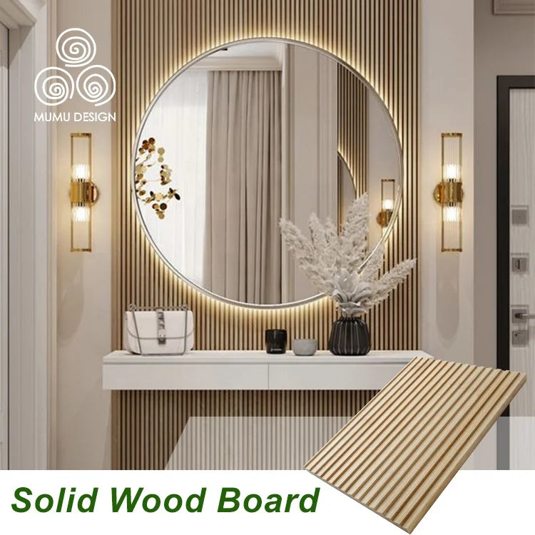 MUMU Flexible 3D Wand Fluted Wood Wall Board Plank Indoor Decorative Wood Wall Panel for Background Wall