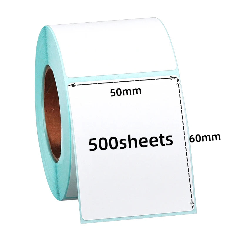 Customizable 50X60mm Direct Thermal Roll Label Sticker Waterproof Oil Proof Barcode Food Promotion Shipping Labels Customer