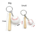 Hot Selling Simulation Baseball Keychain Set Creative Gift Souvenir Baseball Wooden Keychain for Bag Hanging Accessories