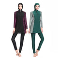 New Conservative Burkini With Printed Spliced Long Sleeves and Full Coverage Robe Muslim Swimwear