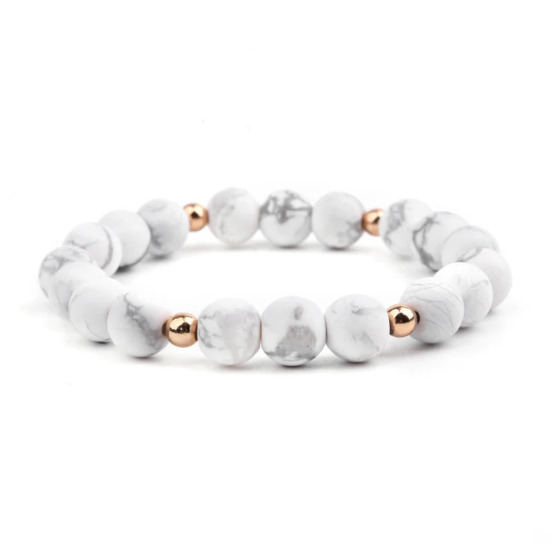 DIY Gemstone JewelryReal Natural Stone Bracelets for Women Simple Elastic Round Beads Bracelet Gift