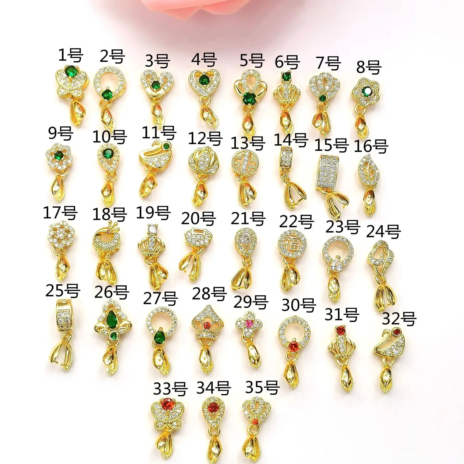Crystal Diamond Bulk Brass Micro Pave Wholesale Bail Pinch Clip Connector Pendant Clasp for Necklace Stone