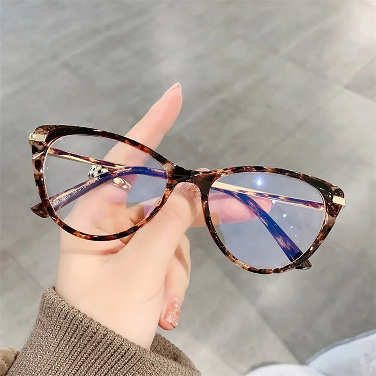 Cheap Price Wholesale Custom Logo Metal TR90 Spring Hinge Optical Frame Cat Eye Eyeglasses Anti Blue Light Glasses Eyewear