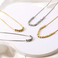 Fashion Minimalist Jewelry Necklaces Little Gold Bead Square Beaded Necklace 18k Gold Plated Stainless Steel Necklace for Women