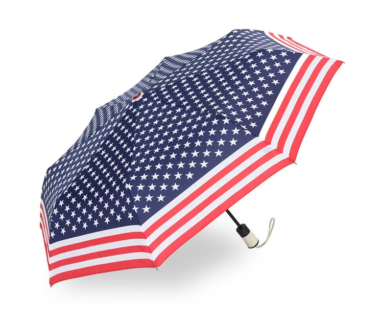 3 Fold Umbrella Print Flag Umbrellas Automatic Opening Umbrella Windproof