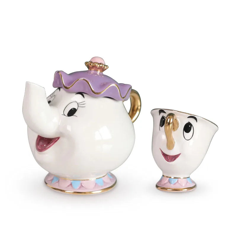 Creative Beauty and the Beast Teapot Ceramic 3d Emboss Mug Teapot Set