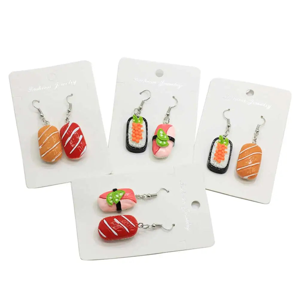 Creative Acrylic Resin Planar Japan Food Figurine Drop Earrings Jewelry for Woman Man 2021
