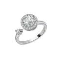 Open Spinner Luxury Diamond Ring Women Zirconia Engagement Jewelry Setting Wedding Fidget Inlay Technology Anxiety Relief Brides