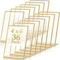 Acrylic Sign Holder Gold Frame Table Numbers Slanted Back Menu Display Stand Clear Flyer Document Photo Display Holders