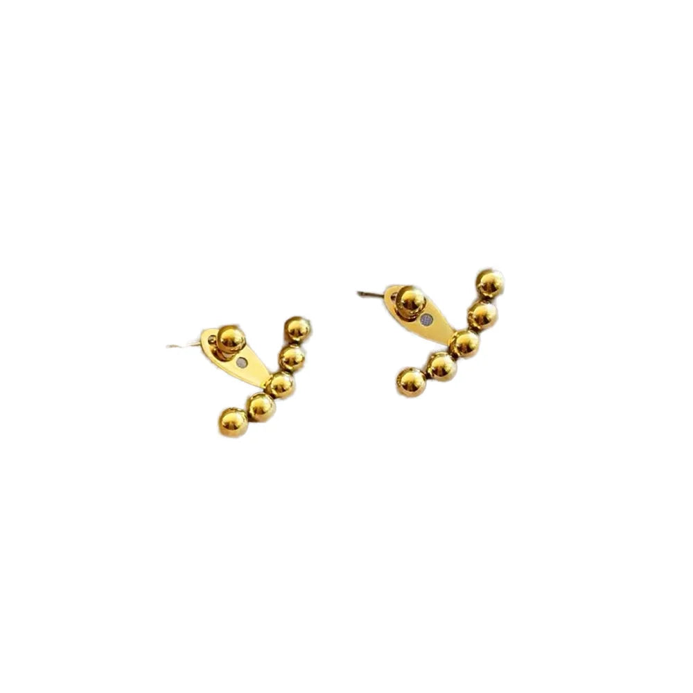 Simple Fashionable Surgical Steel Ear Studs Golden Silver Gold Ball Pendant Helix Daith Earrings with Pearl 20g Gift