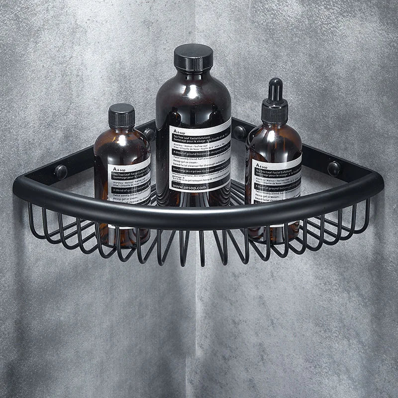 Modern Design Corner Shower Shelf for Bathroom Shampoo Holder with Brass Finish