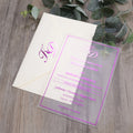 Custom Shape Clear Acrylic Wedding Invitation Card Birthday Cards Menu Cards With Hot Stamping on the Edge of Envelope