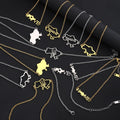 Manufacturer Ukraine Map Flag Emblem Charm Link Bracelet Stainless Steel Silver 18k Gold Heart Ukraine Map Chain Bracelets