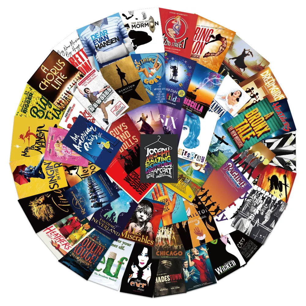50PCS Popular Music Drama Album Cover Musical Aesthetic Picture Music Poster