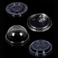 Wholesales Transparent U Shaped PET Plastic Cup Bubble Tea With Panda Lids Sealing Flat Lids Dome Cover Lids