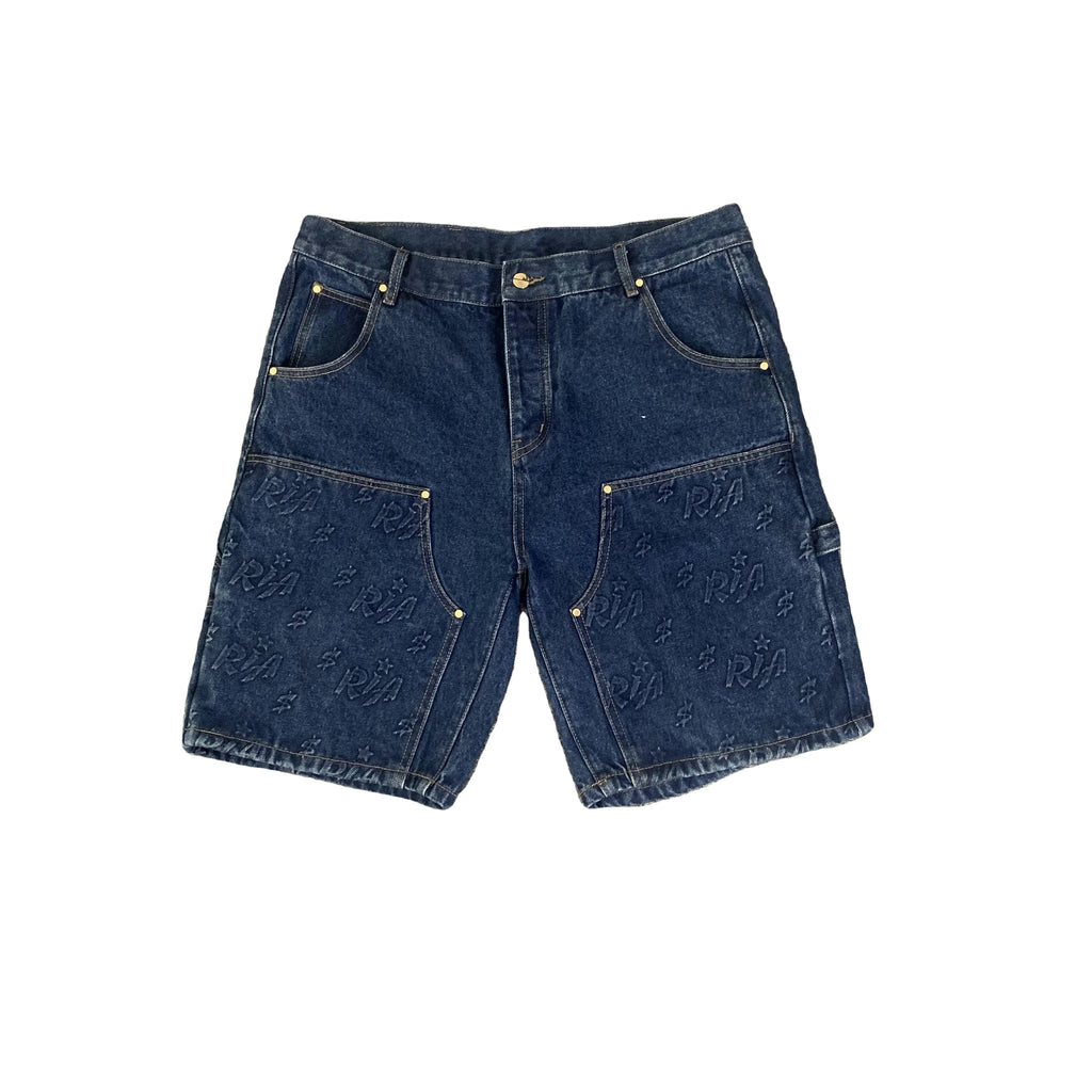 DENIMGUYS Custom 3d Embossed Summer Men Street Wear Carpenter Denim Shorts Fashion Baggy Men's Jorts