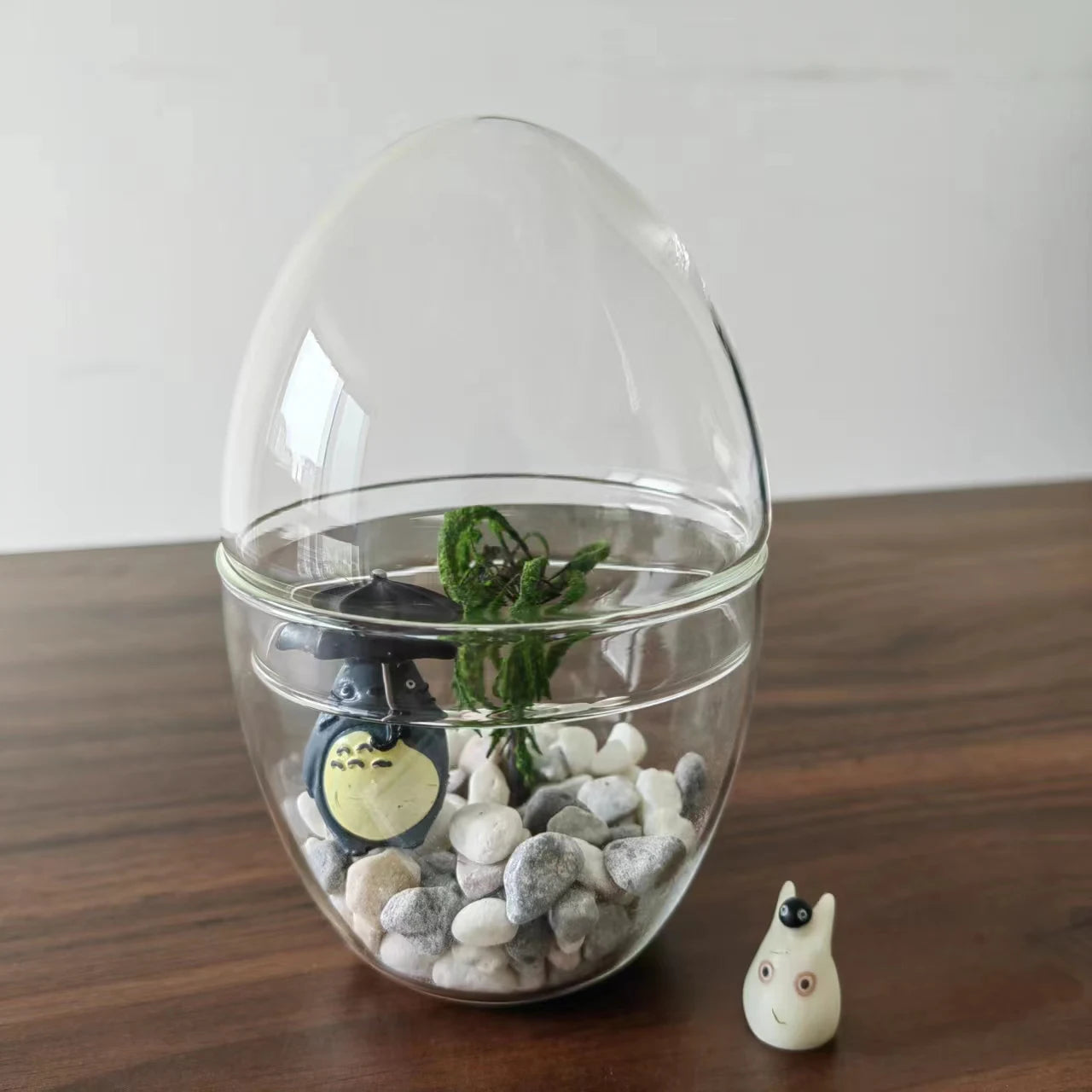 Modern Art Deco Transparent Hand-made Borosilicate Glass Bullet Shaped Dome Terrarium Vase Tabletop Wall Mounted Mini Nature
