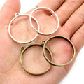 10pcs 33*37mm Bronze Antique Silver Plated Alloy Jewelry Accessories Circular Charm Hollow Glue Blank Pendant Tray Bezel