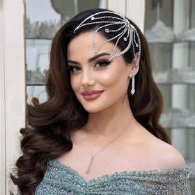Handmade Bridal Wedding Hair Accessories Leaves Hair Jewelry Wedding Headpiece Party Rhinestone Headband Hair Comb