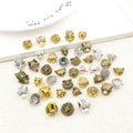 42pcs Small Alloy Animal lion Head Spacer Big Hole Charm Beaded for Jewelry Finding Bracelet Making