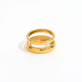 Fenny 18K Gold Plated High End Waterproof&Tarnish Free Simple Double Layer Ring for Women Stainless Steel Wholesale Jewelry