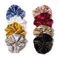 MIO Solid Colors Hair Bands New Design Fashion Luxury Large Big Oversized Plain Satin Silk Hair Scrunchies