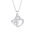 Fine Jewelry Heart Gemstone Pendant Necklace in Sterling Silver 925 Love Charm for Women