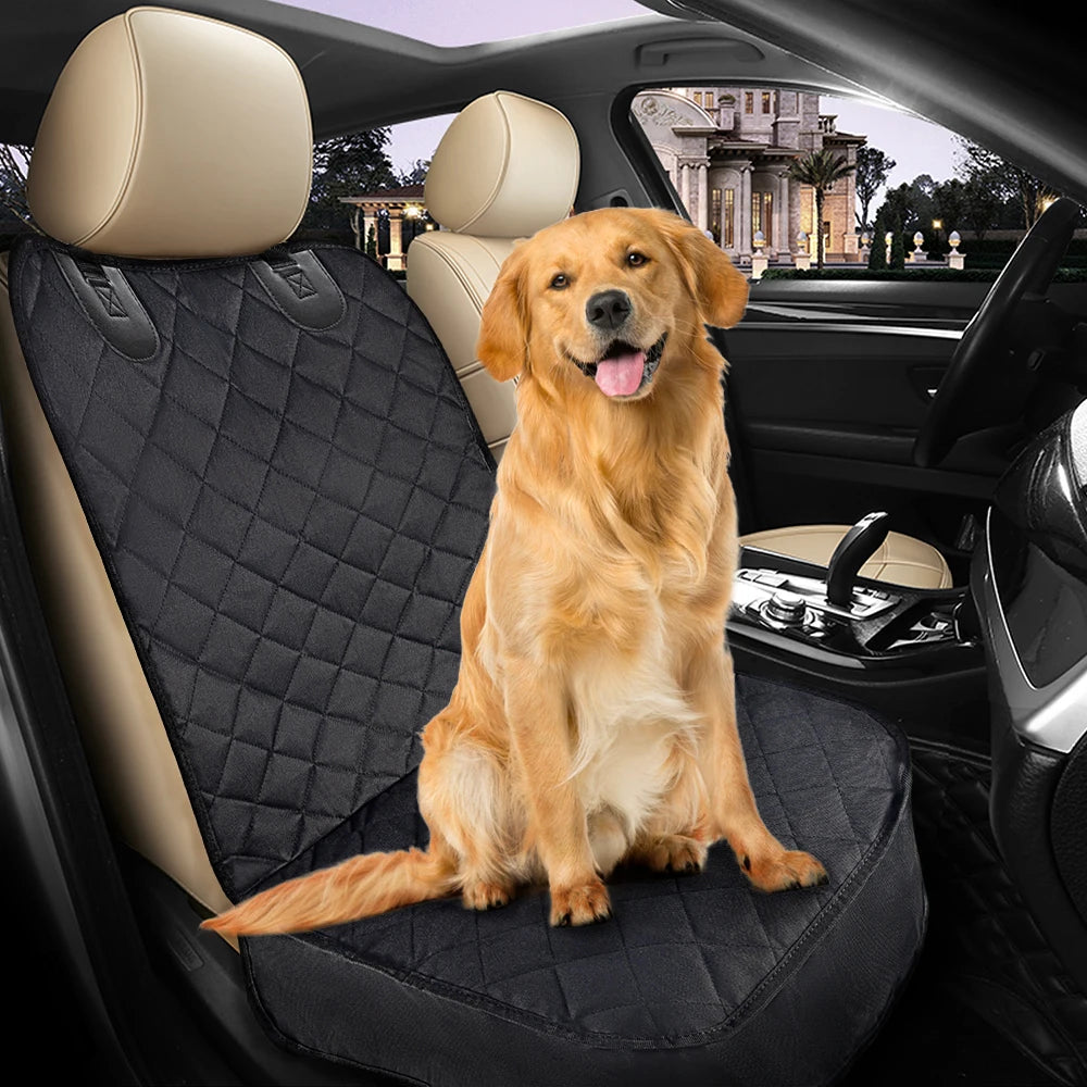 Custom Logo Dog Front Seat Cover SUV Black Waterproof Dog Car Seat Protector With Belt