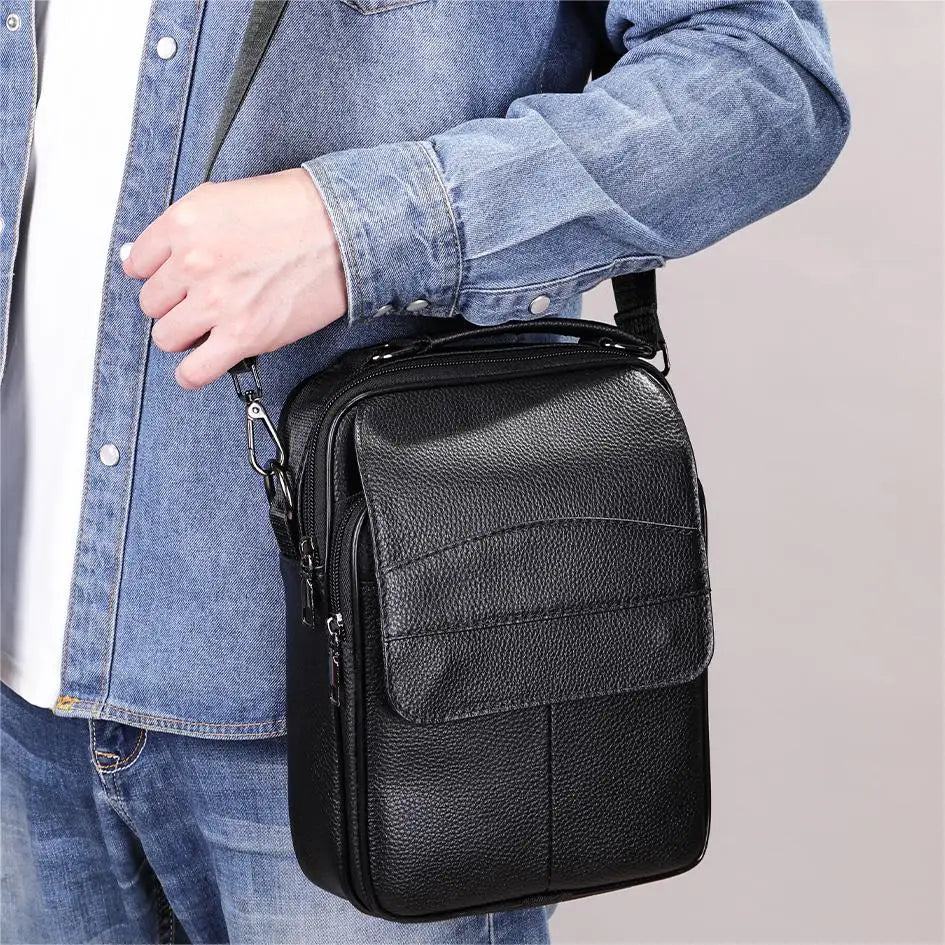 MARRANT Men Side Bag Top Handle Handbag Genuine Leather Crossbody Shoulder Satchel Bag Leather Messenger Bag for Men