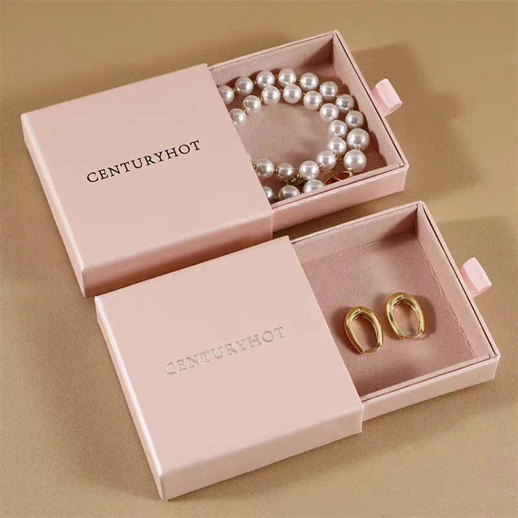 Jewelry Set Box pink Velvet Preserved Rose Jewelry Storage Box Packaging Luxury Earrings and Necklace Drawer Boxes for Jewelry