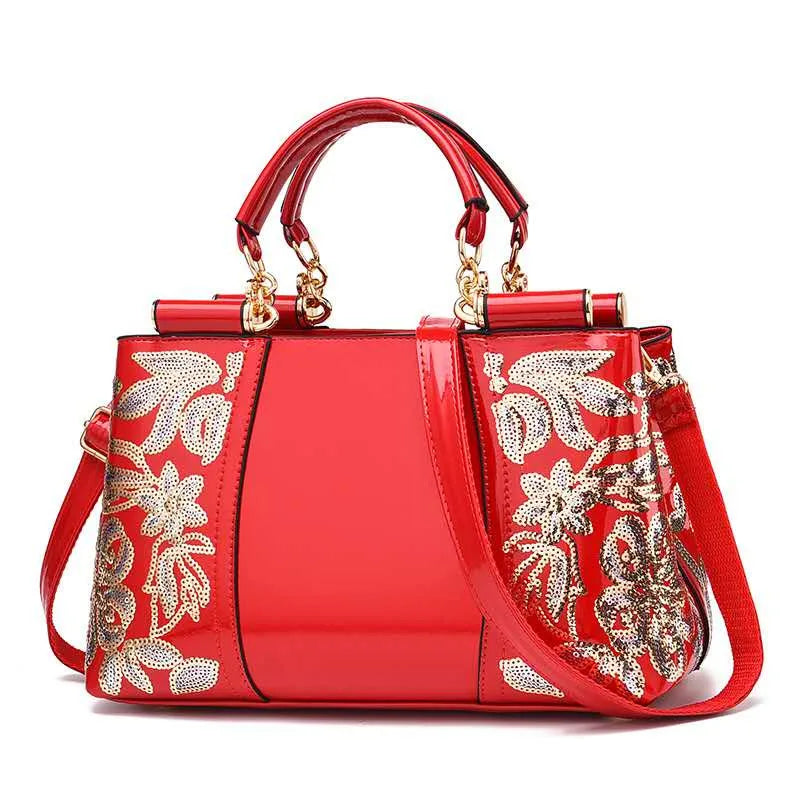 Bags for Women New Female Bag With Bright Embroidery Handbag and Bright Leather Bags Sacs a Main Pour Femmes Bolsos De Mujer