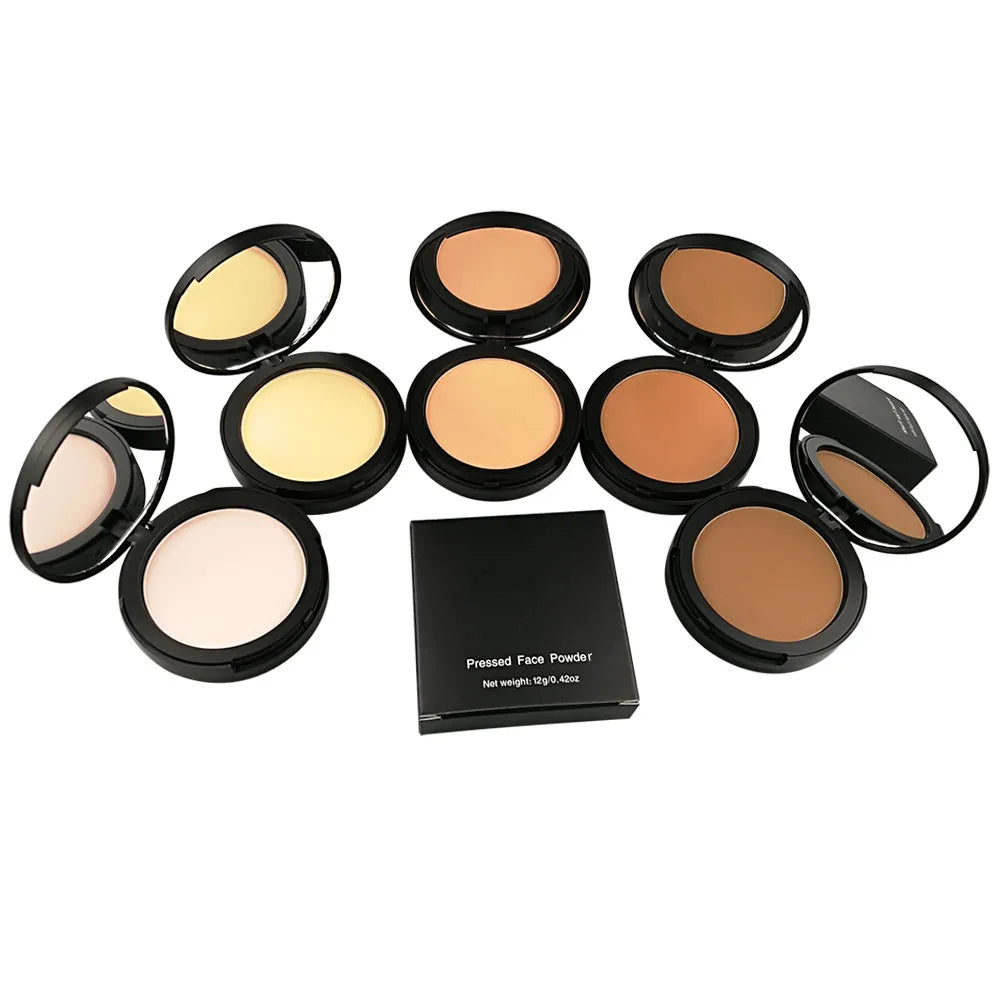 OEM Vegan Matte Foundation Makeup Custom Logo Pressed Powder with Concealer Full Coverage Natural Face Powder