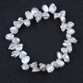 7-8mm Natural Keshi Freshwater Pearl Chain Bracelet for Women and Girls