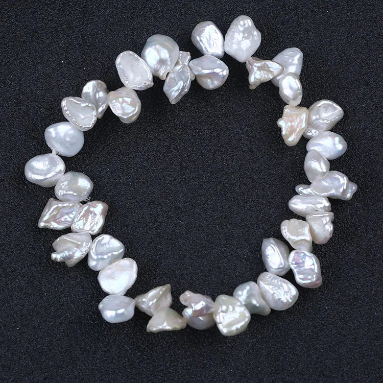 7-8mm Natural Keshi Freshwater Pearl Chain Bracelet for Women and Girls