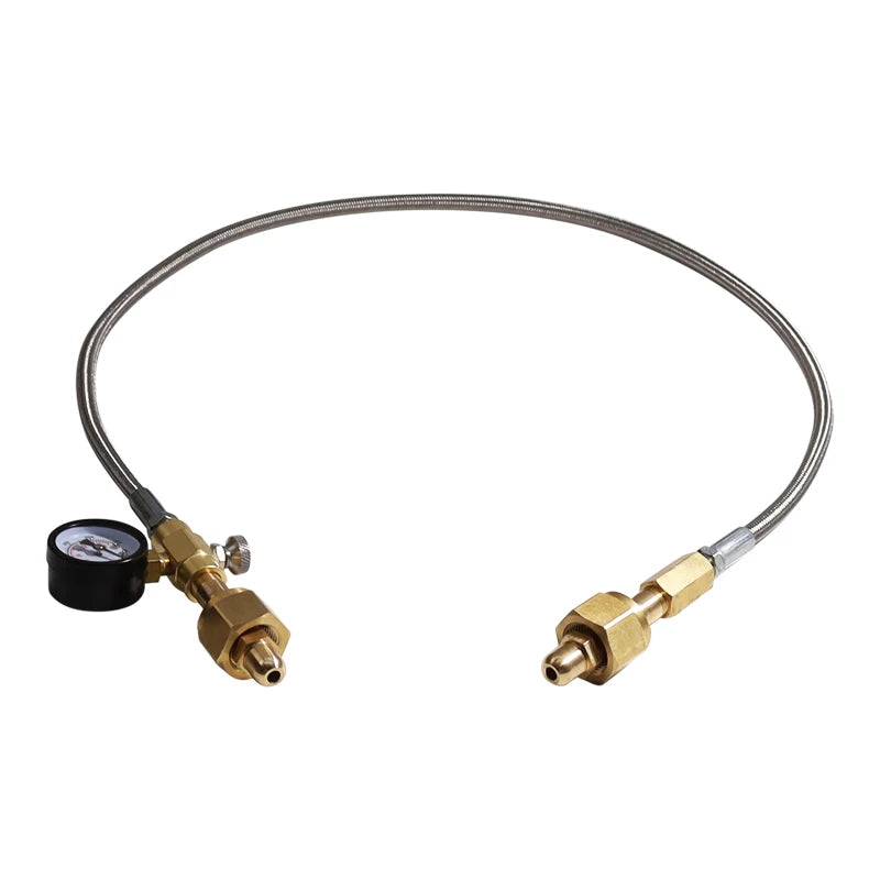 Oxygen Transfill Adaptor Female CGA540 to CGA540 36" Fill Small Welding Tanks with Release Valve