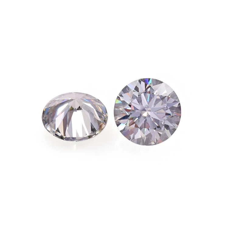 Custom Factory Wholesale 6.5mm Round Diamond Cut GRA Certified VVS1 Light Grey Moissanite Loose Gemstone