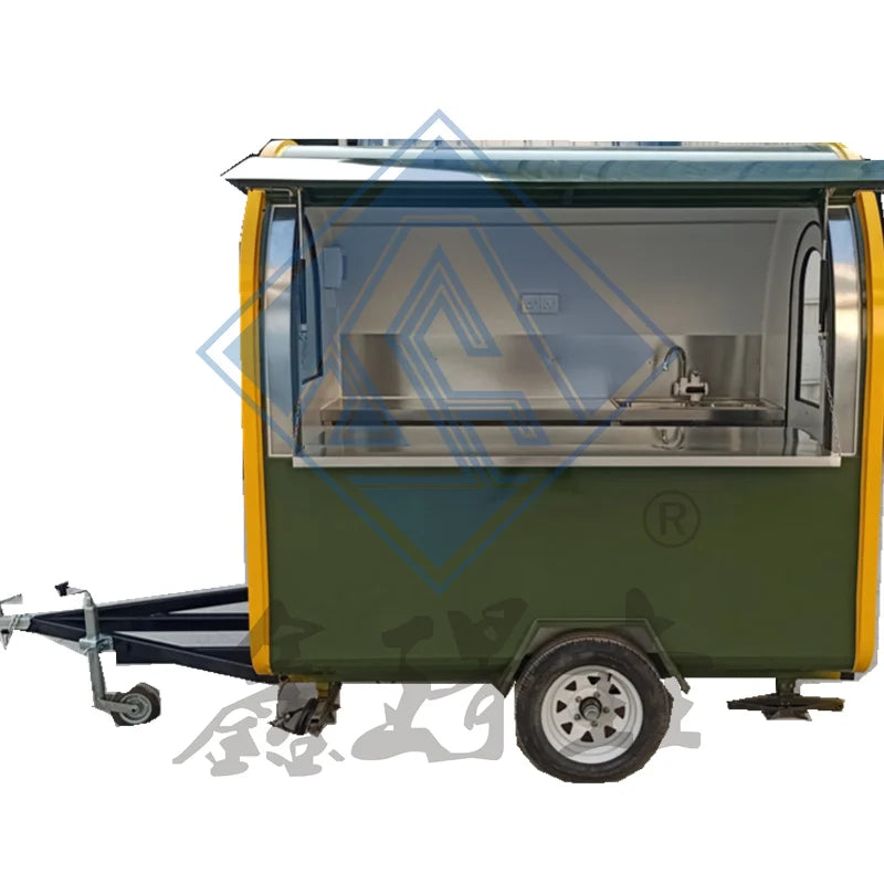 Outdoor Customized Commercial Street Mobile Multi-Functional Cold Drink and Snack Cart