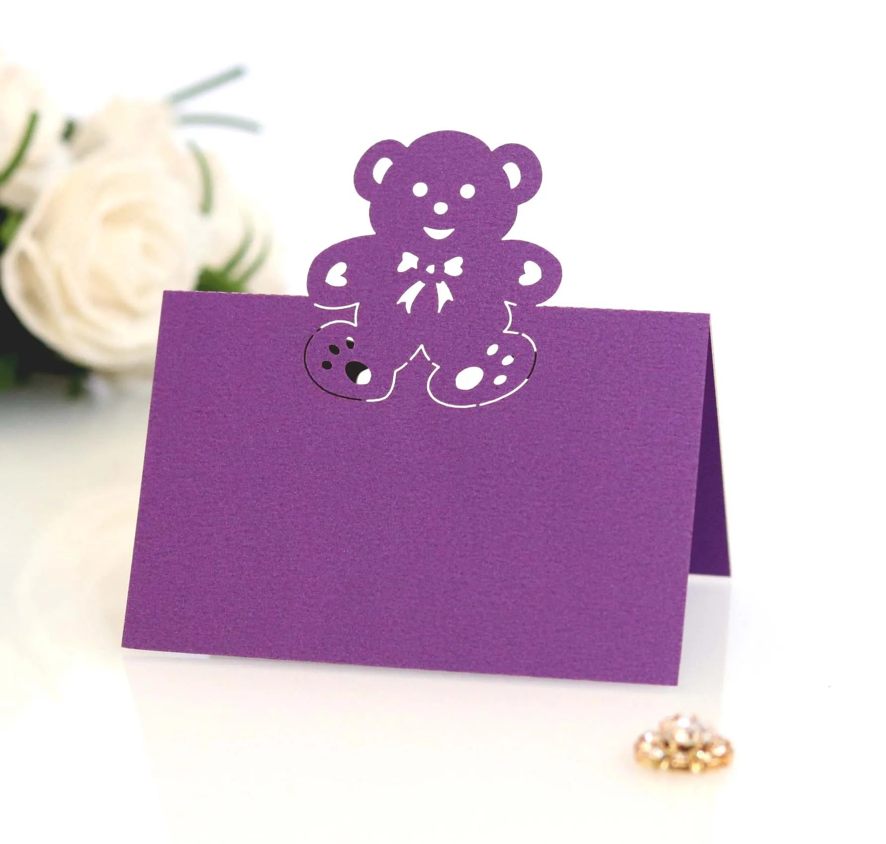 Wedding and Banquet Table Number Rustic Card Holder Creative Bear Design Meeting Place Card Laser Cut Name Card Supplies